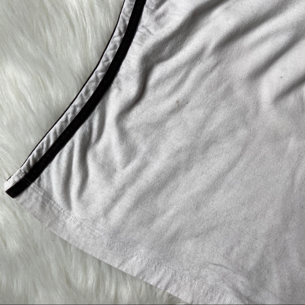 Adidas White & Black V Neck Athletic Tee - Picture 3 of 6